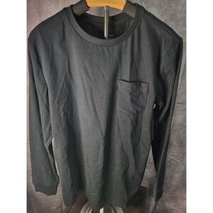 Tommy Bahama Boys Long Sleeve Crew Neck Black T Shirt Pocket Size XL